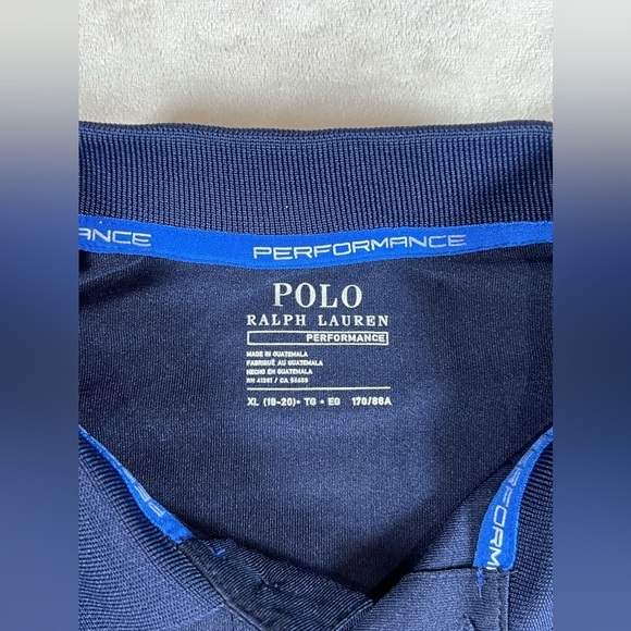 NWT Youth 18-20 XL (Men’s S/M) Polo Ralph Lauren Performance Blue Polo Shirt - Picture 3 of 9